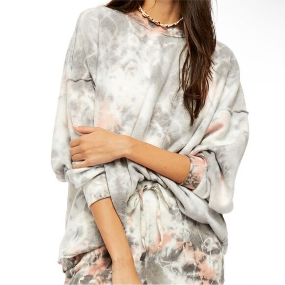 Free People Intimately Kelly Crewneck Sweatshirt
Pink/Grey Tie Dye Size Large - Picture 1 of 6